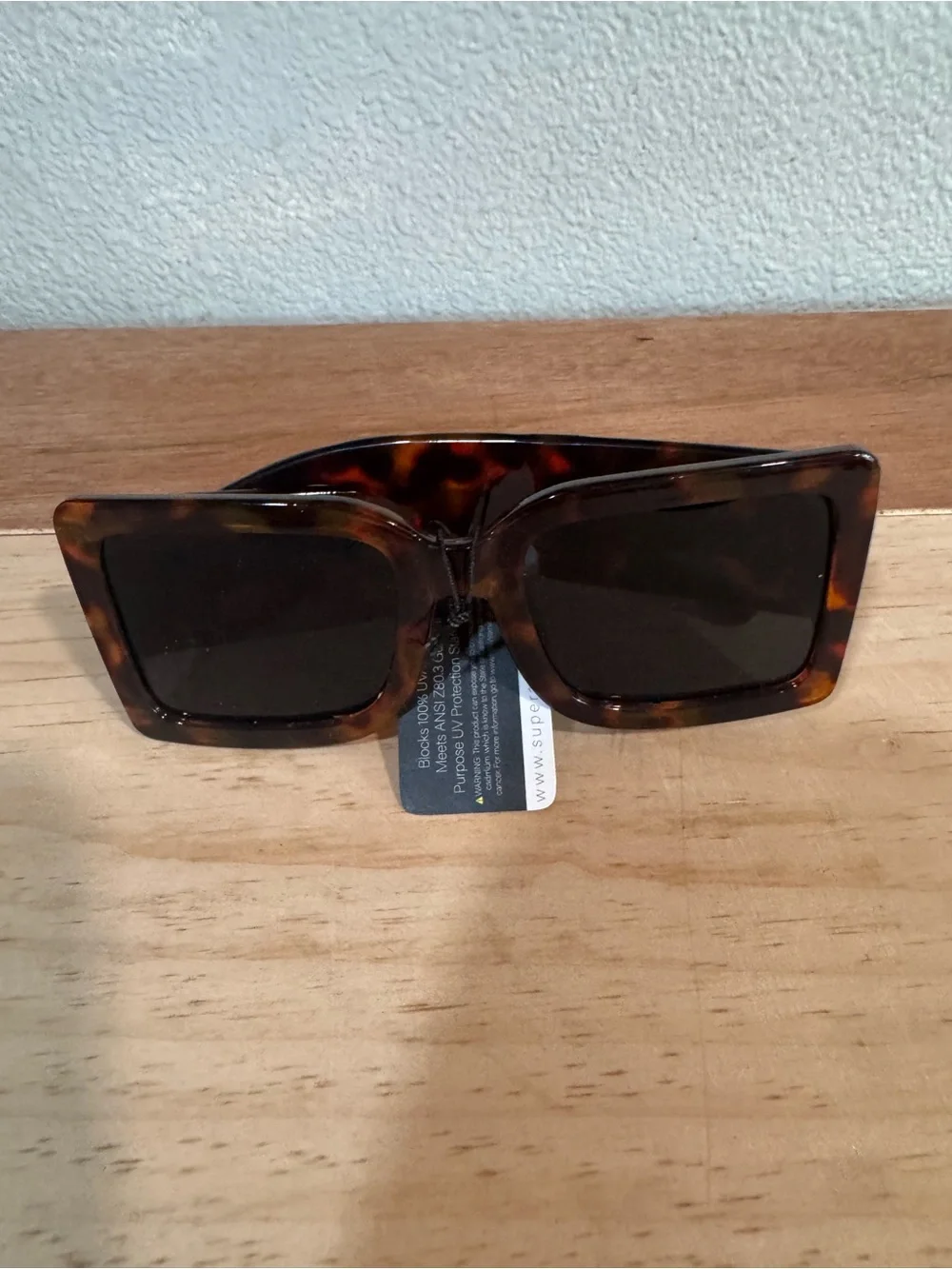 SA106 Womens Thick Temple Square Rectangle Sleek Plastic Clean Sunglasses